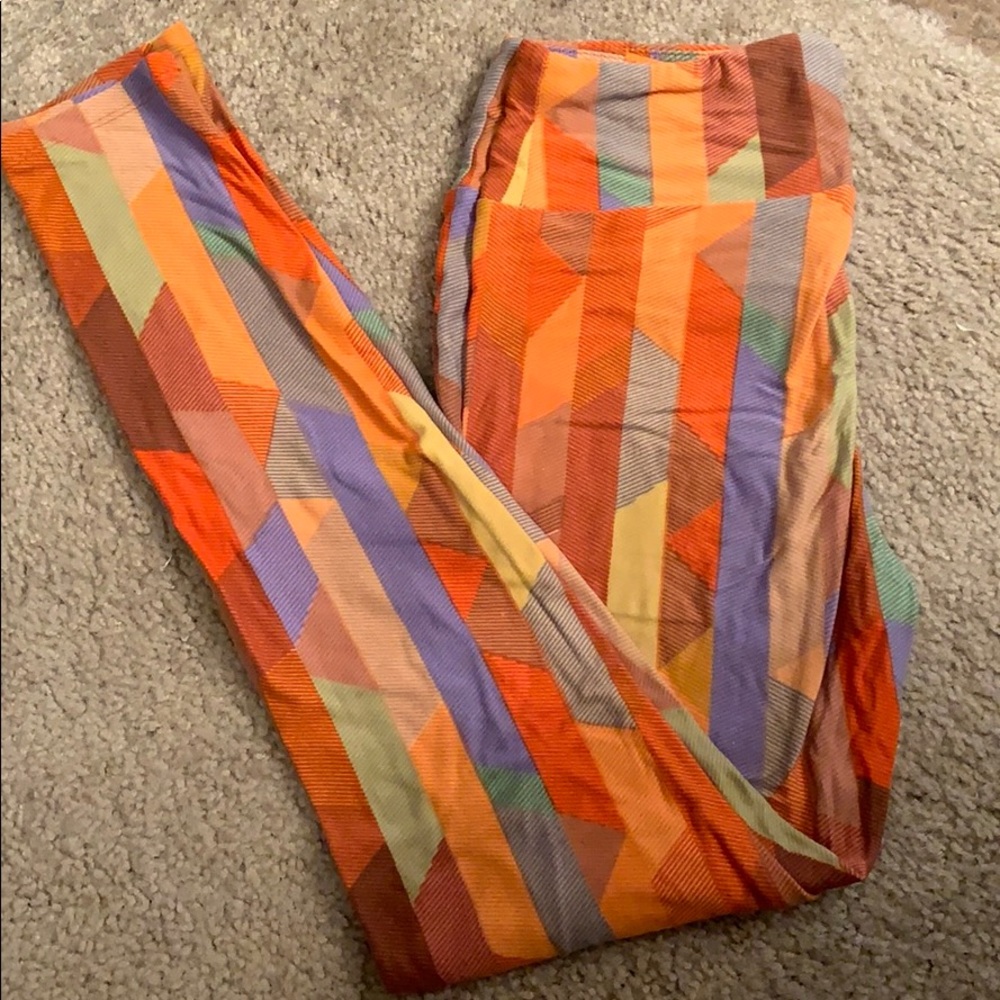LulaRoe One Size Legging- orange multi